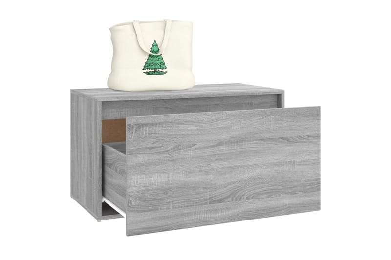 beBasic Gangbenk 80x40x45 cm grå sonoma konstruert tre - GrÃ¥ - Møbler - Stoler & lenestoler - Benk - Skohylle med benk