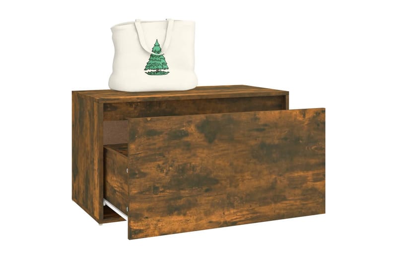 beBasic Gangbenk 80x40x45 cm røkt eik konstruert tre - Brun - Møbler - Stoler & lenestoler - Benk - Skohylle med benk