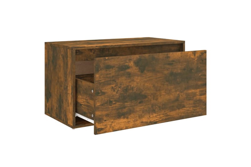 beBasic Gangbenk 80x40x45 cm røkt eik konstruert tre - Brun - Møbler - Stoler & lenestoler - Benk - Skohylle med benk