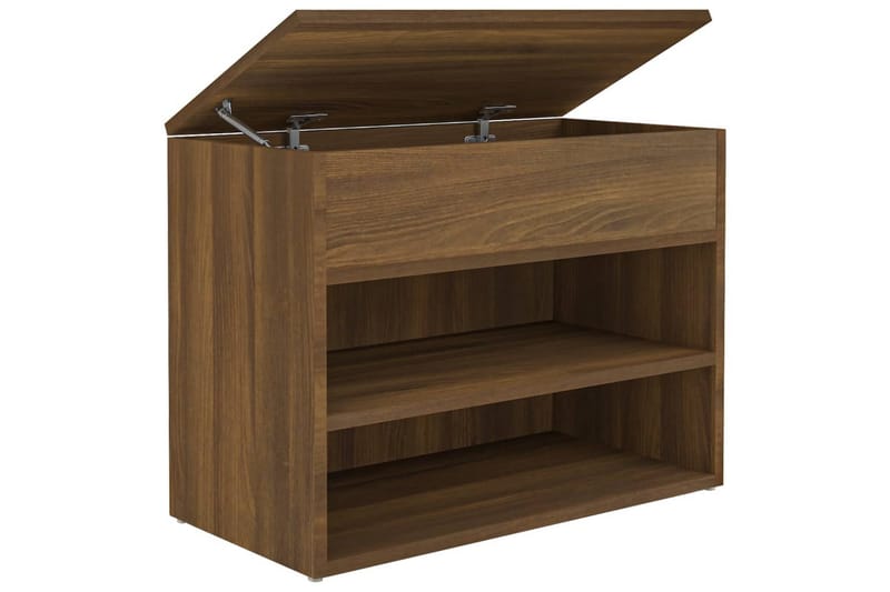 beBasic Skobenk brun eik 60x30x45 cm konstruert tre - Brun - Møbler - Stoler & lenestoler - Benk - Skohylle med benk