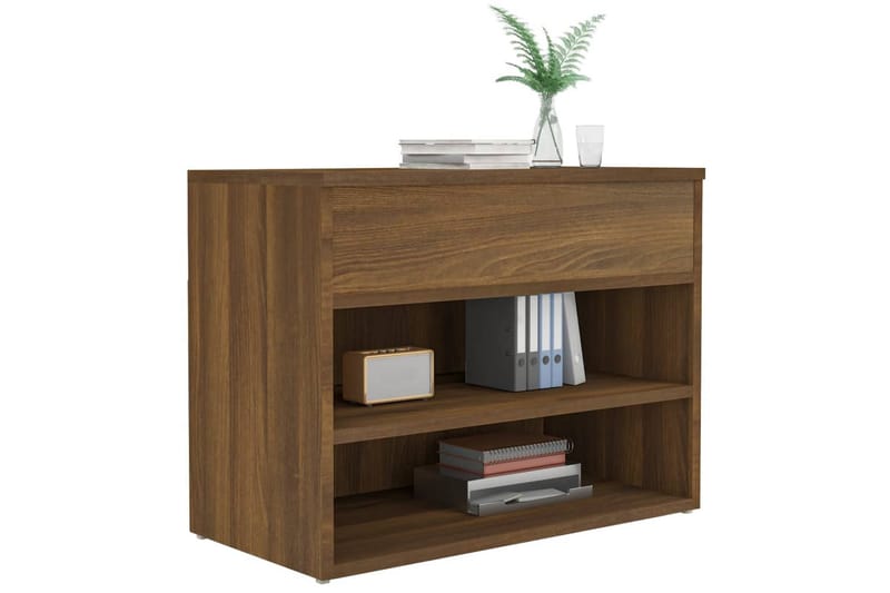 beBasic Skobenk brun eik 60x30x45 cm konstruert tre - Brun - Møbler - Stoler & lenestoler - Benk - Skohylle med benk
