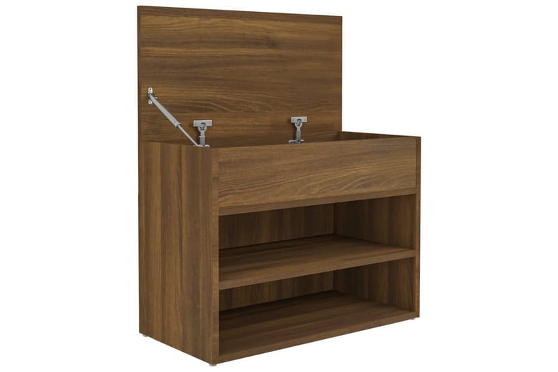 beBasic Skobenk brun eik 60x30x45 cm konstruert tre - Brun - Møbler - Stoler & lenestoler - Benk - Skohylle med benk