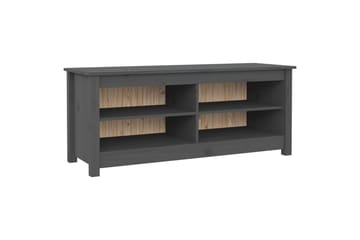 beBasic Skobenk grå 110x38x45,5 cm heltre furu - GrÃ¥ - Møbler - Stoler & lenestoler - Benk - Skohylle med benk