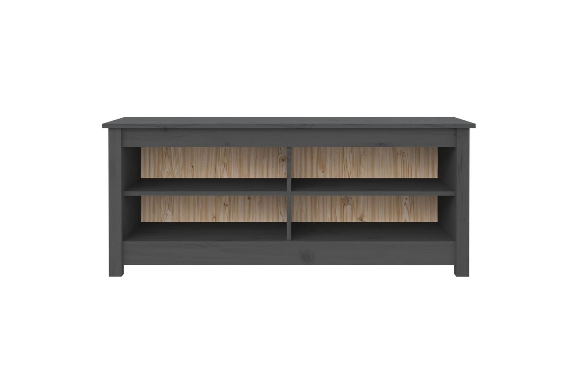 beBasic Skobenk grå 110x38x45,5 cm heltre furu - GrÃ¥ - Møbler - Stoler & lenestoler - Benk - Skohylle med benk