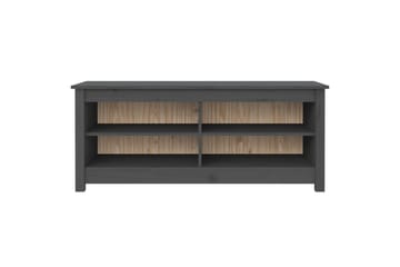 beBasic Skobenk grå 110x38x45,5 cm heltre furu - GrÃ¥ - Møbler - Stoler & lenestoler - Benk - Skohylle med benk