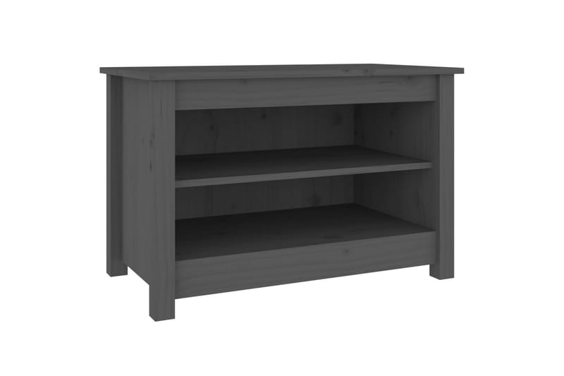 beBasic Skobenk grå 70x38x45,5 cm heltre furu - GrÃ¥ - Møbler - Stoler & lenestoler - Benk - Skohylle med benk