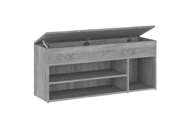 beBasic Skobenk grå sonoma 105x30x45 cm konstruert tre - GrÃ¥ - Møbler - Stoler & lenestoler - Benk - Skohylle med benk