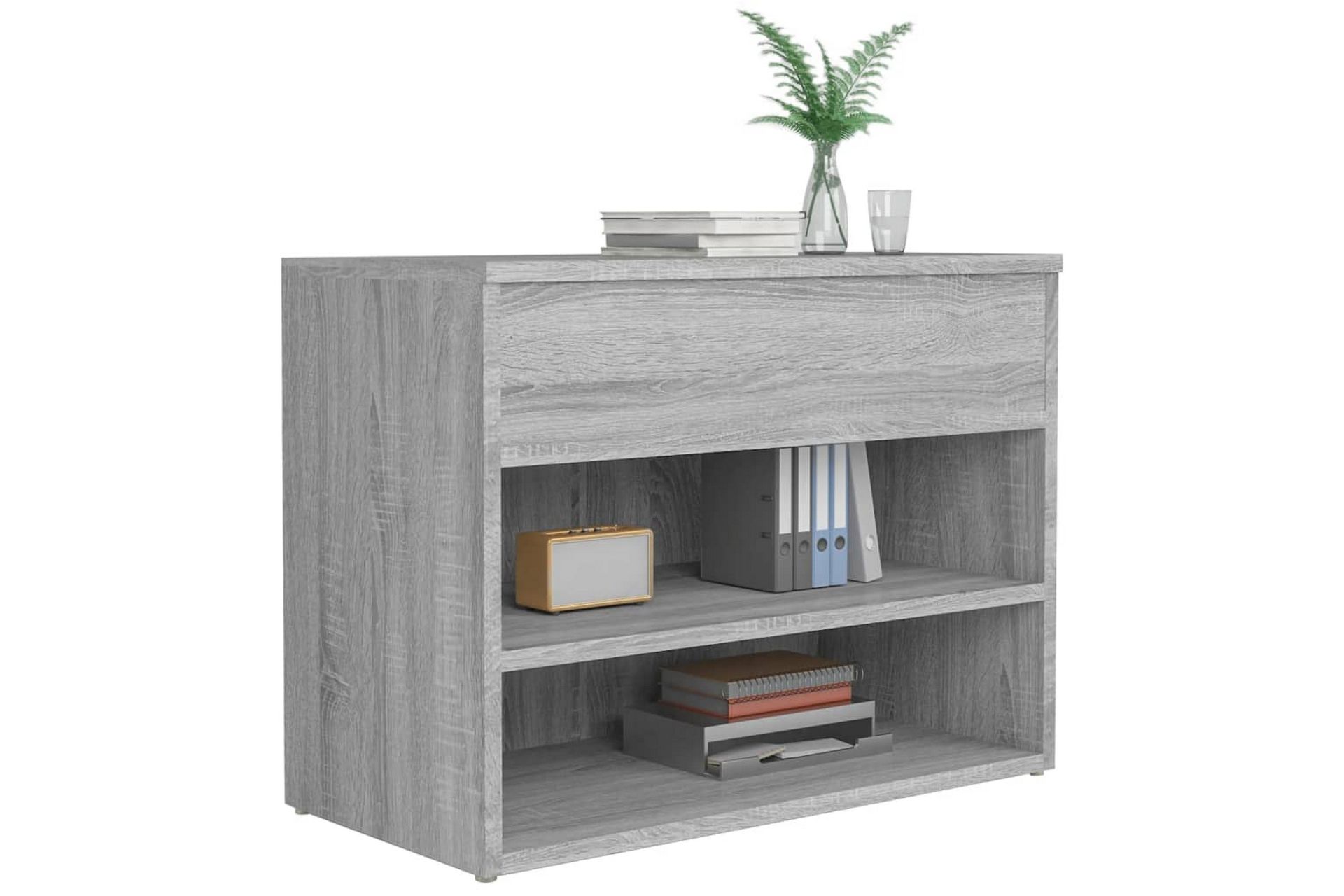 beBasic Skobenk grå sonoma 60x30x45 cm konstruert tre - GrÃ¥ - Møbler - Stoler & lenestoler - Benk - Skohylle med benk