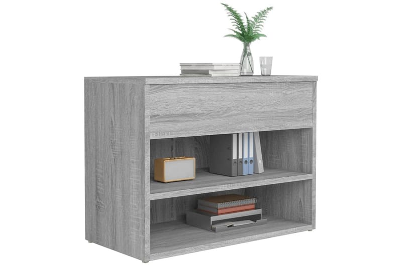 beBasic Skobenk grå sonoma 60x30x45 cm konstruert tre - GrÃ¥ - Møbler - Stoler & lenestoler - Benk - Skohylle med benk