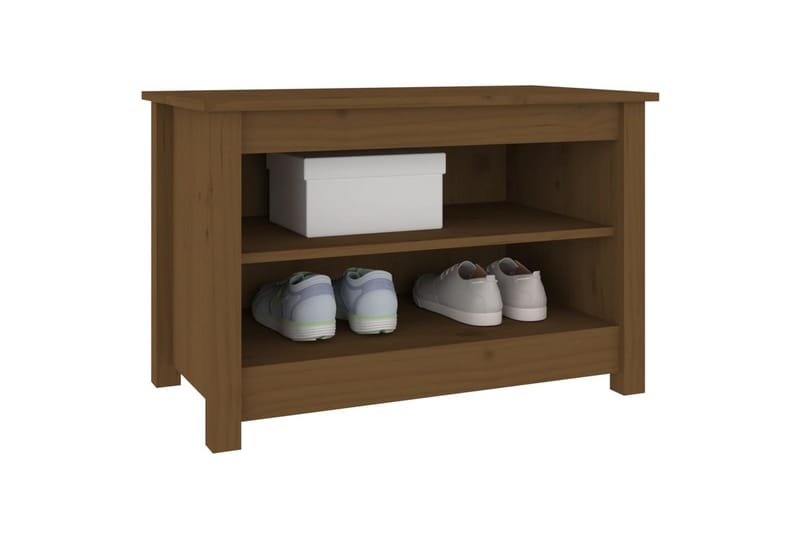 beBasic Skobenk honningbrun 70x38x45,5 cm heltre furu - Brun - Møbler - Stoler & lenestoler - Benk - Skohylle med benk