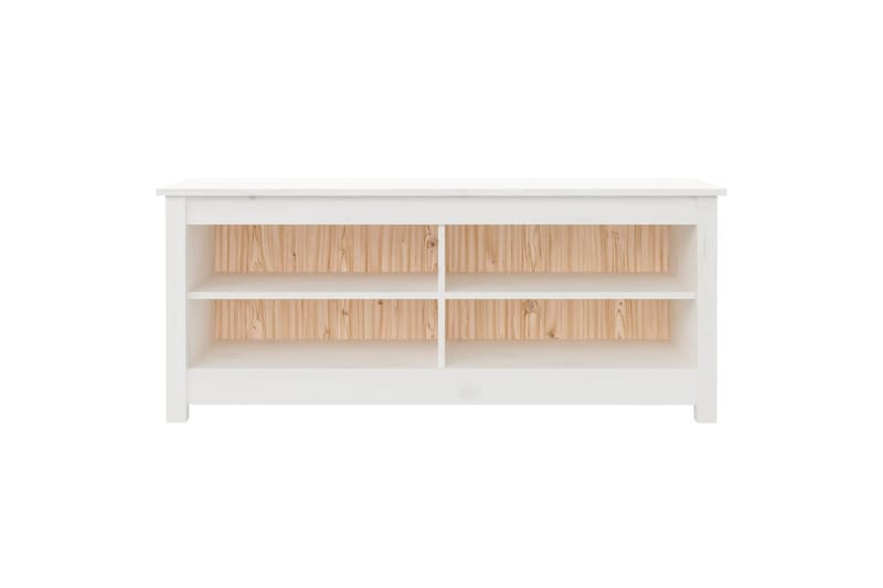 beBasic Skobenk hvit 110x38x45,5 cm heltre furu - Hvit - Møbler - Stoler & lenestoler - Benk - Skohylle med benk