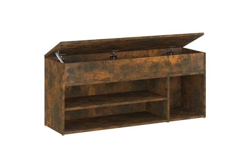 beBasic Skobenk røkt eik 105x30x45 cm konstruert tre - Brun - Møbler - Stoler & lenestoler - Benk - Skohylle med benk