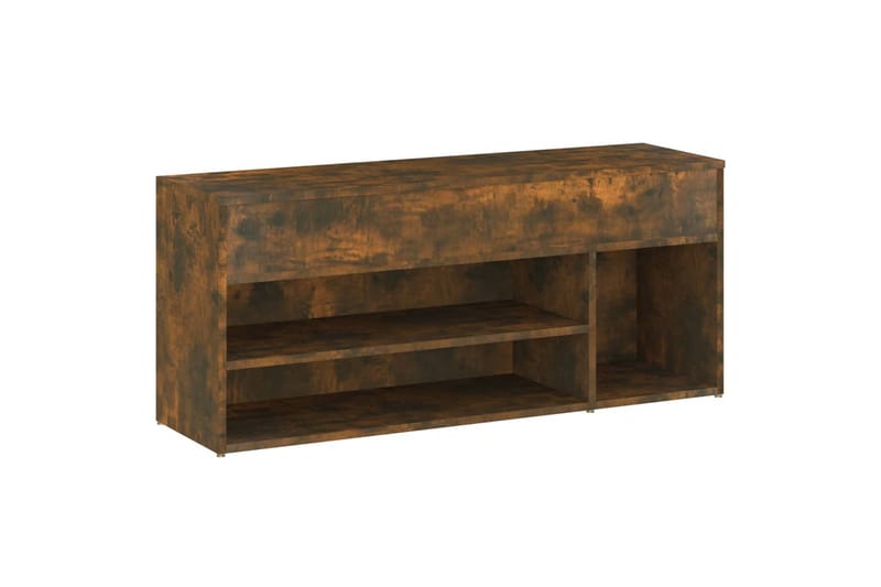 beBasic Skobenk røkt eik 105x30x45 cm konstruert tre - Brun - Møbler - Stoler & lenestoler - Benk - Skohylle med benk