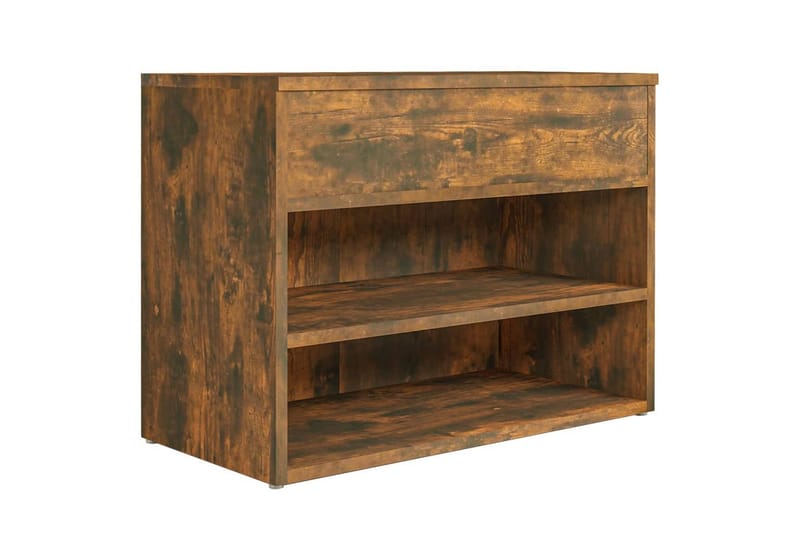 beBasic Skobenk røkt eik 60x30x45 cm konstruert tre - Brun - Møbler - Stoler & lenestoler - Benk - Skohylle med benk