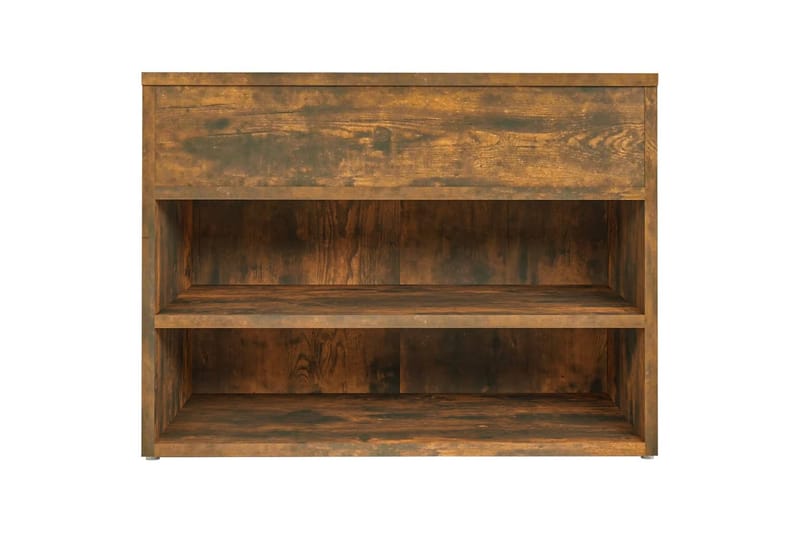 beBasic Skobenk røkt eik 60x30x45 cm konstruert tre - Brun - Møbler - Stoler & lenestoler - Benk - Skohylle med benk