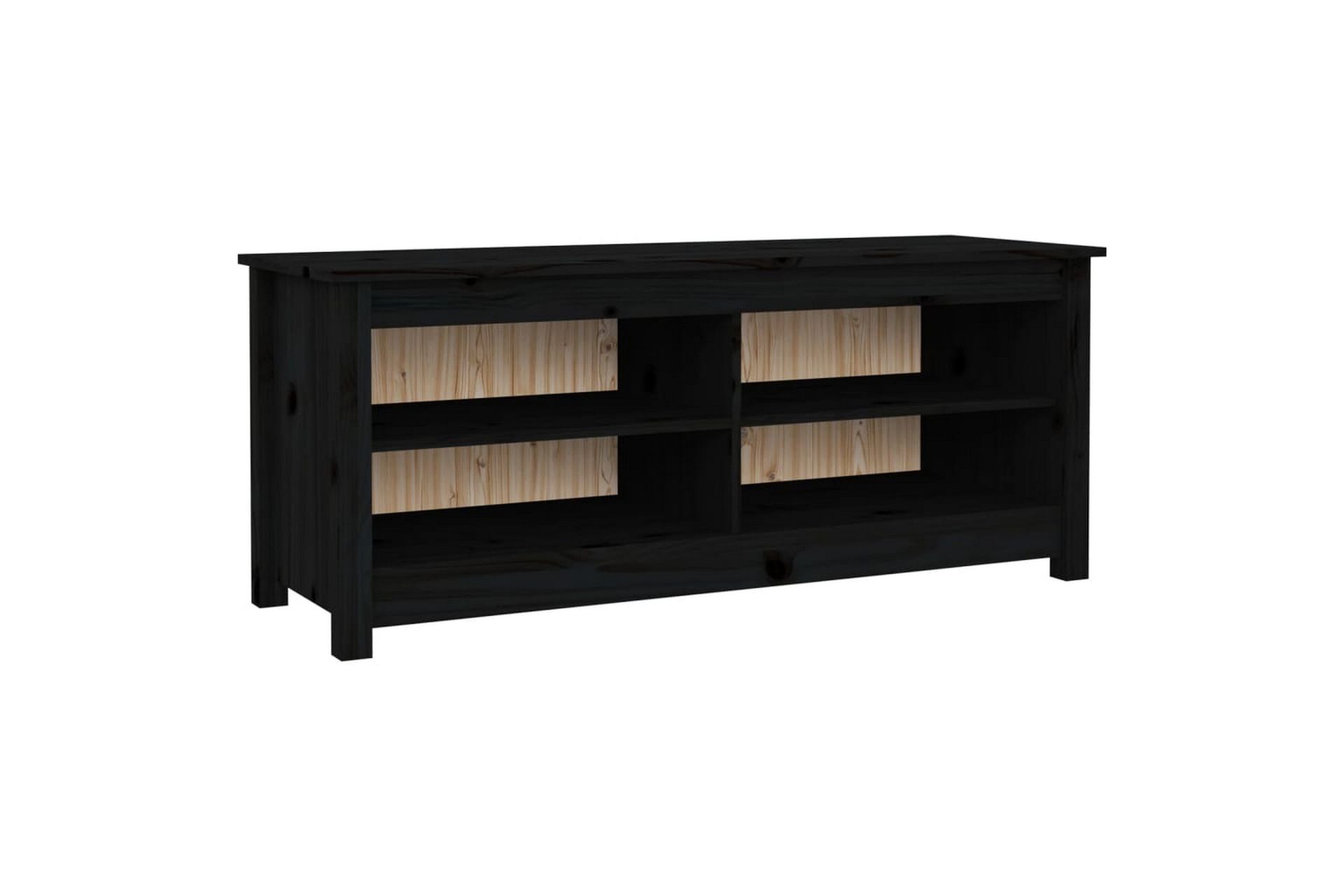 beBasic Skobenk svart 110x38x45,5 cm heltre furu - Svart - Møbler - Stoler & lenestoler - Benk - Skohylle med benk