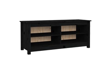 beBasic Skobenk svart 110x38x45,5 cm heltre furu - Svart - Møbler - Stoler & lenestoler - Benk - Skohylle med benk