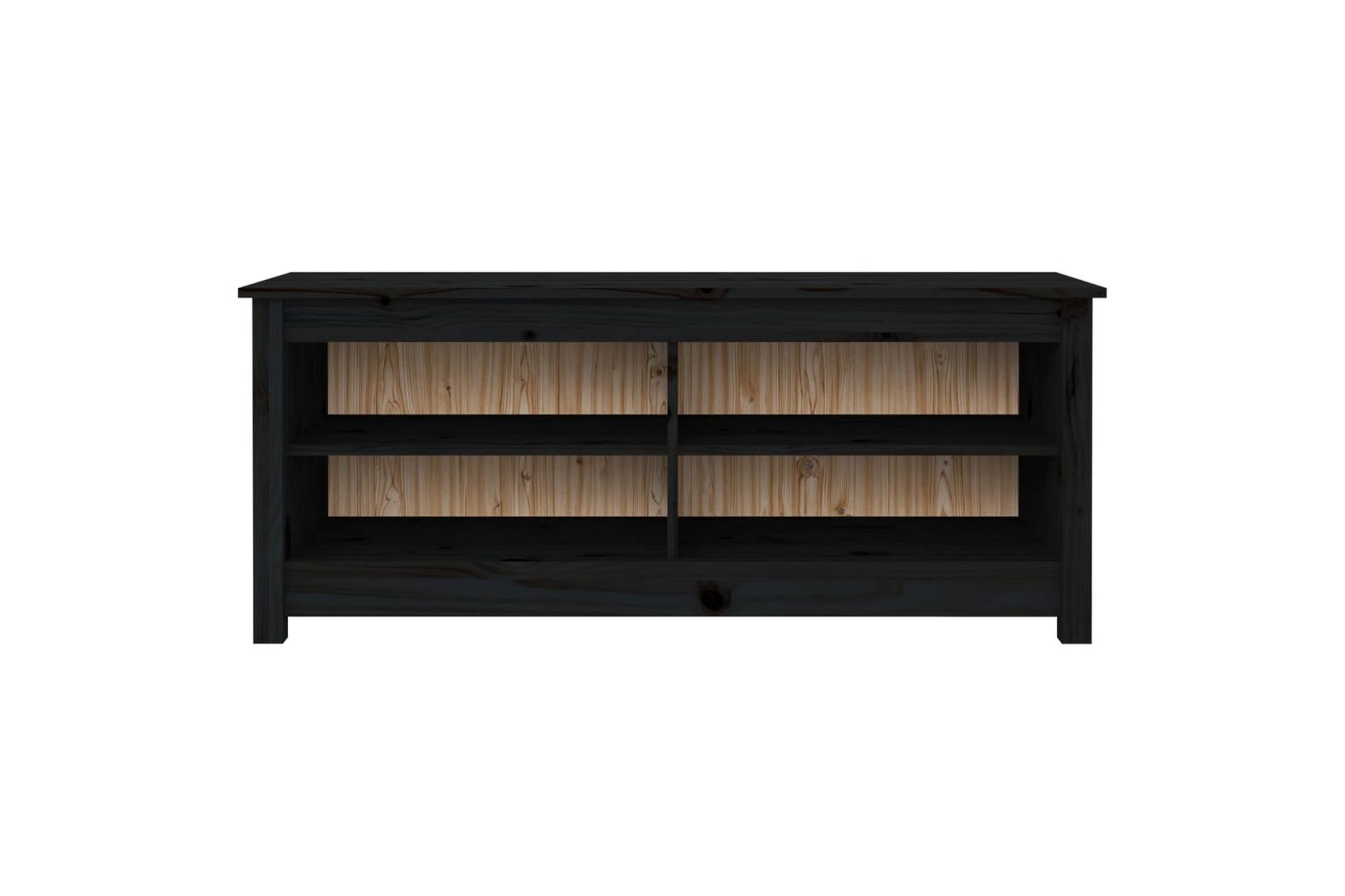 beBasic Skobenk svart 110x38x45,5 cm heltre furu - Svart - Møbler - Stoler & lenestoler - Benk - Skohylle med benk
