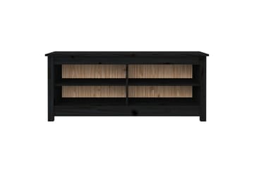 beBasic Skobenk svart 110x38x45,5 cm heltre furu - Svart - Møbler - Stoler & lenestoler - Benk - Skohylle med benk