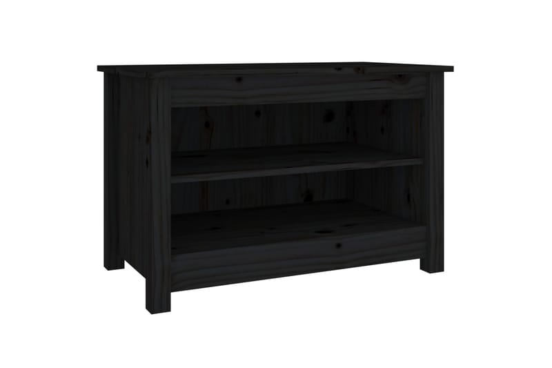 beBasic Skobenk svart 70x38x45,5 cm heltre furu - Svart - Møbler - Stoler & lenestoler - Benk - Skohylle med benk