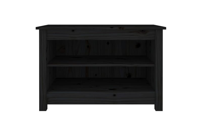 beBasic Skobenk svart 70x38x45,5 cm heltre furu - Svart - Møbler - Stoler & lenestoler - Benk - Skohylle med benk