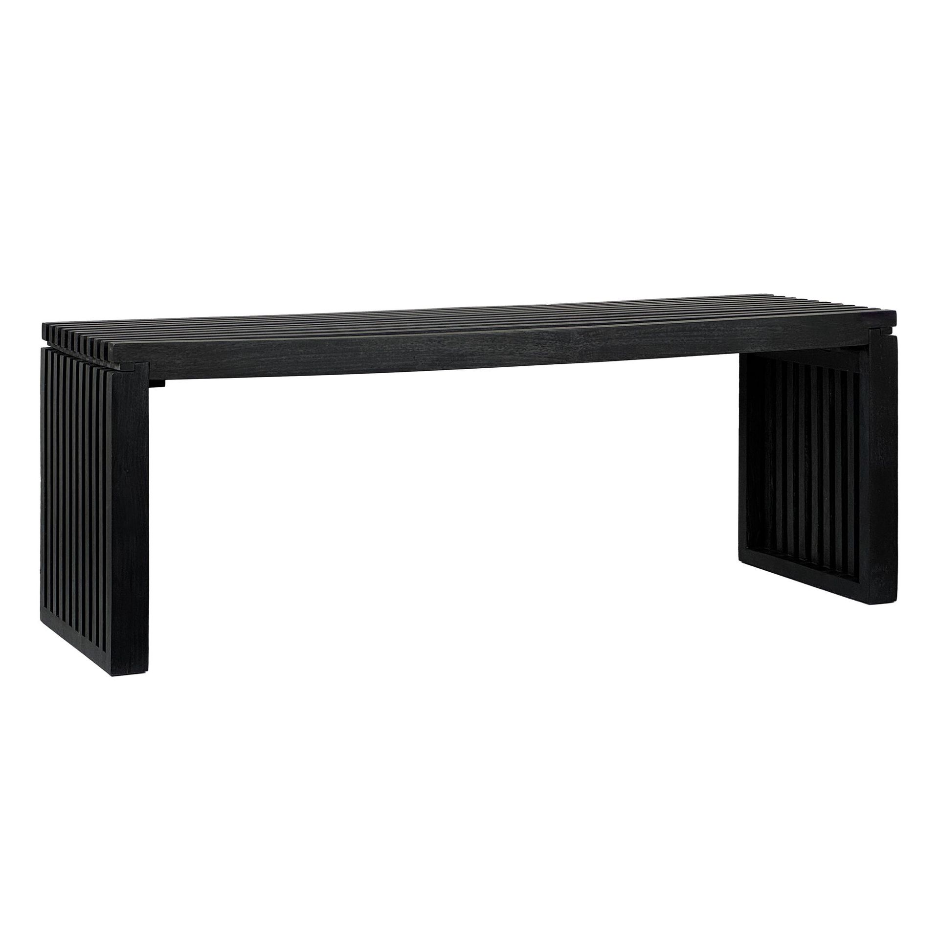 Belora benk 120 cm i massivt tre - Dypsvart