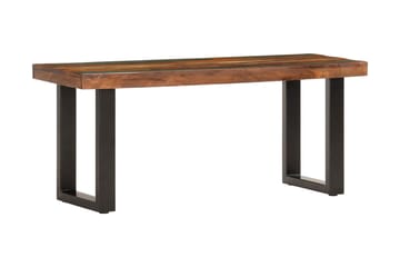 Benk 110 cm gjenvunnet heltre & stål - Møbler - Stoler & lenestoler - Benk - Entrebenk