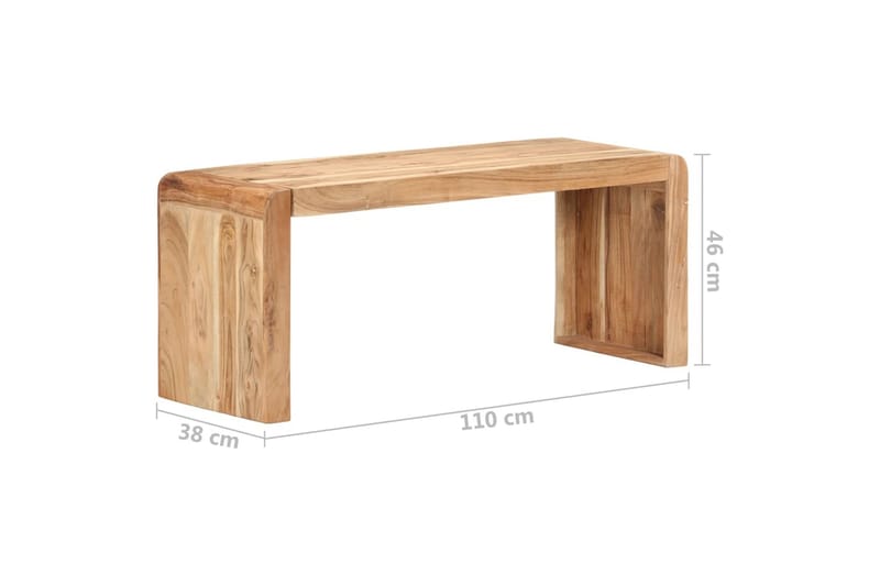 Benk 110x38x46 cm heltre akasie - Brun - Møbler - Stoler & lenestoler - Benk - Entrebenk
