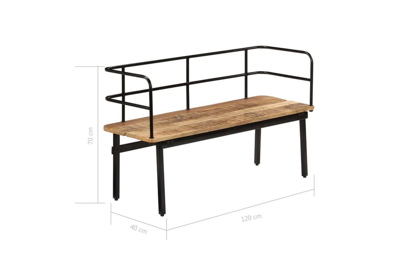 Benk 120x40x70 cm heltre mango - Møbler - Stoler & lenestoler - Benk