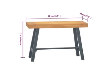 Benk 80 cm heltre teak - Brun - Møbler - Stoler & lenestoler - Benk - Entrebenk