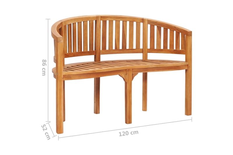 Benk bananformet 120 cm heltre teak - Møbler - Stoler & lenestoler - Benk