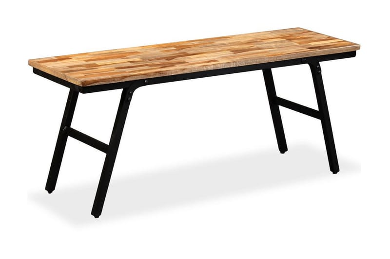 Benk gjenvunnet teak og stål 110x35x45 cm - Teak - Møbler - Stoler & lenestoler - Benk - Entrebenk