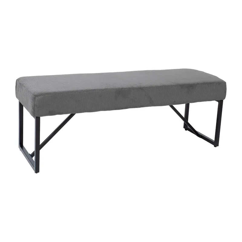 Benk HOME4YOU Myla Grå kordfløyel, grå