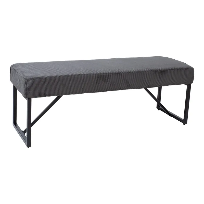 Benk HOME4YOU Myla Grønnlig grå kordfløyel - grønnlig grå - Møbler - Stoler & lenestoler - Benk - Entrebenk