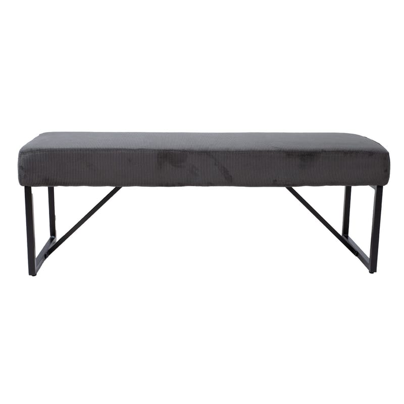 Benk HOME4YOU Myla Grønnlig grå kordfløyel - grønnlig grå - Møbler - Stoler & lenestoler - Benk - Entrebenk