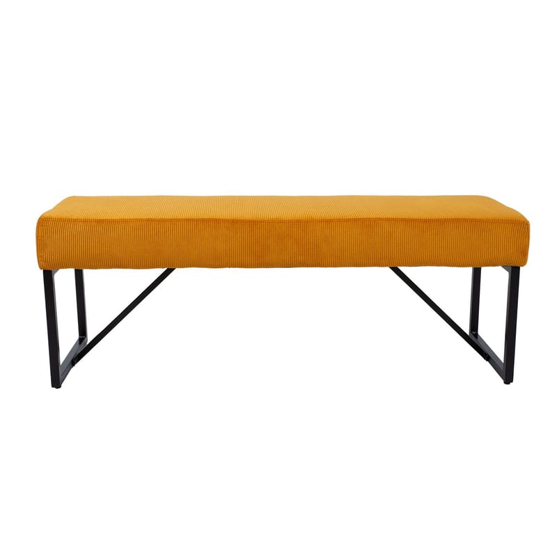 Benk HOME4YOU Myla Gul kordfløyel - gul - Møbler - Stoler & lenestoler - Benk - Entrebenk
