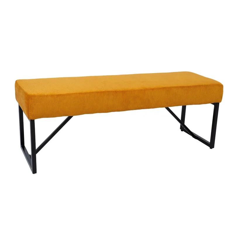 Benk HOME4YOU Myla Gul kordfløyel - gul - Møbler - Stoler & lenestoler - Benk - Entrebenk