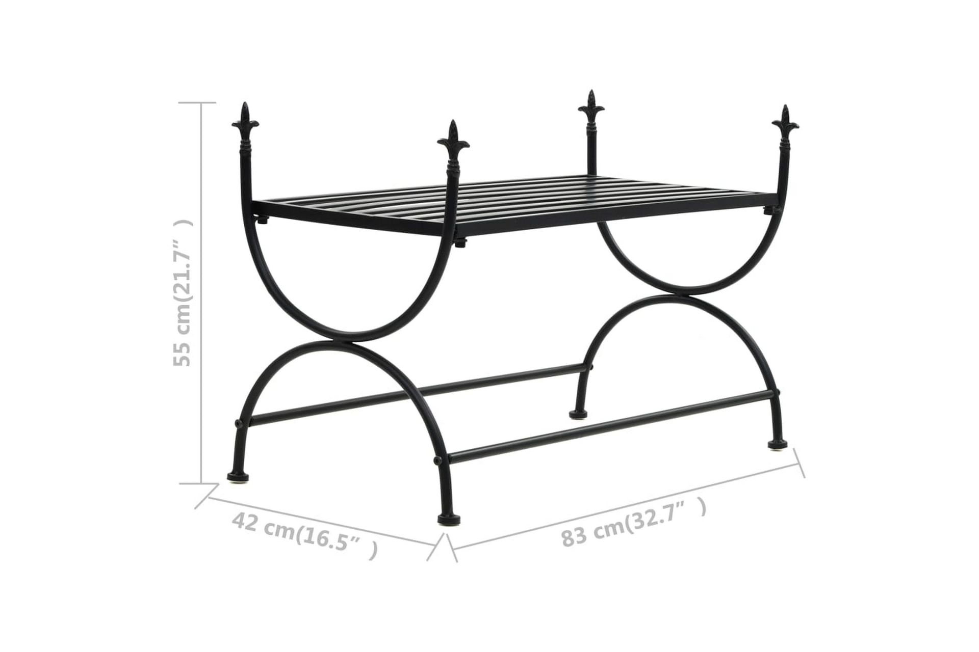 Benk i gammeldags stil metall 83x42x55 cm svart - Møbler - Stoler & lenestoler - Benk - Entrebenk