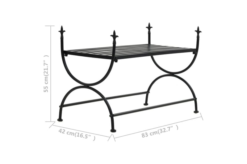 Benk i gammeldags stil metall 83x42x55 cm svart - Møbler - Stoler & lenestoler - Benk - Entrebenk