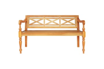 Batavia-benk 123 cm heltre mahogni lysebrun - Brun - Møbler - Stoler & lenestoler - Benk - Benk med ryggstøtte