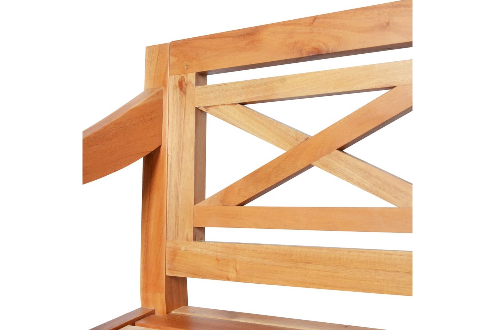 Batavia-benk 123 cm heltre mahogni lysebrun - Brun - Møbler - Stoler & lenestoler - Benk - Benk med ryggstøtte