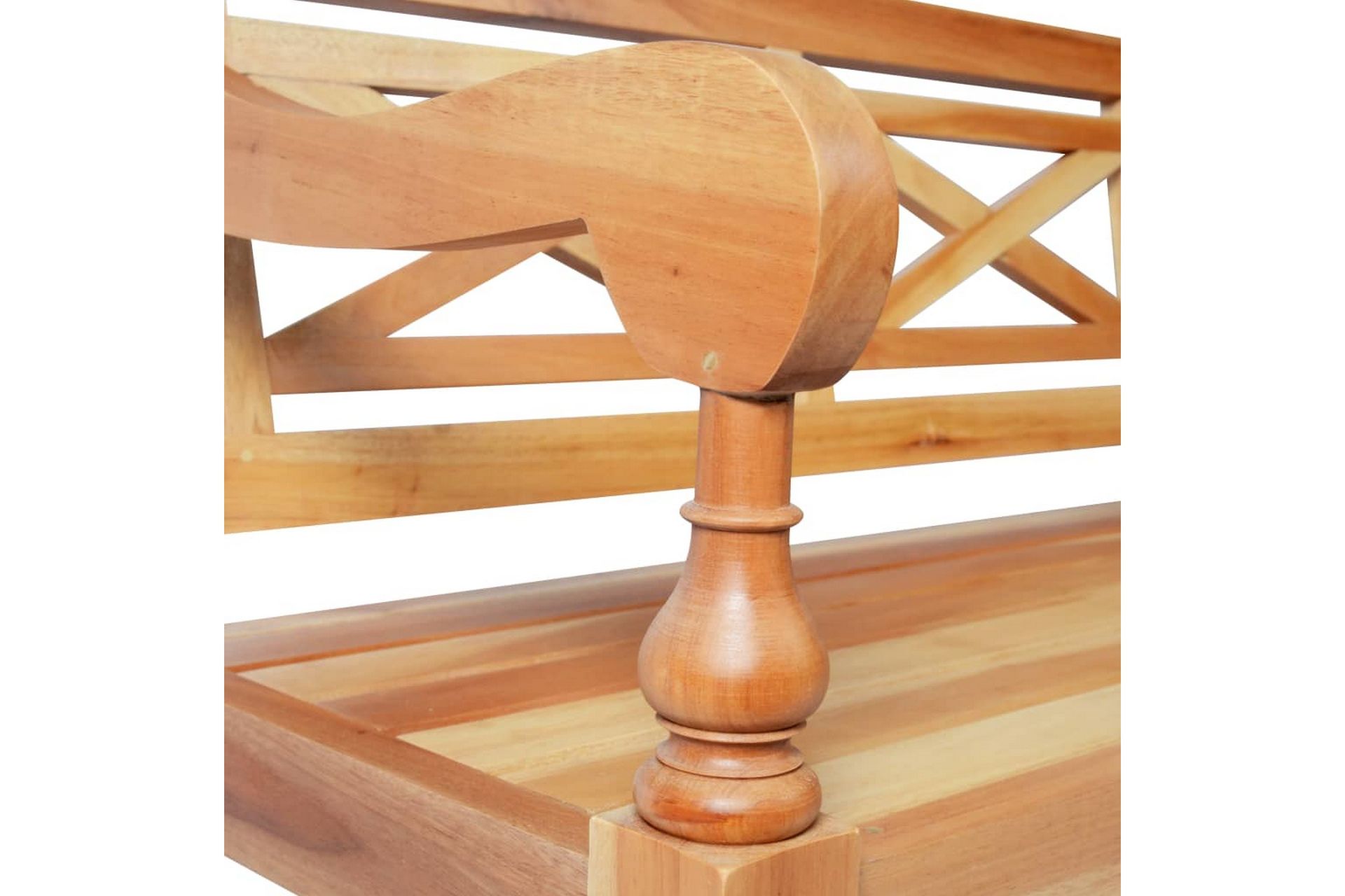 Batavia-benk 123 cm heltre mahogni lysebrun - Brun - Møbler - Stoler & lenestoler - Benk - Benk med ryggstøtte