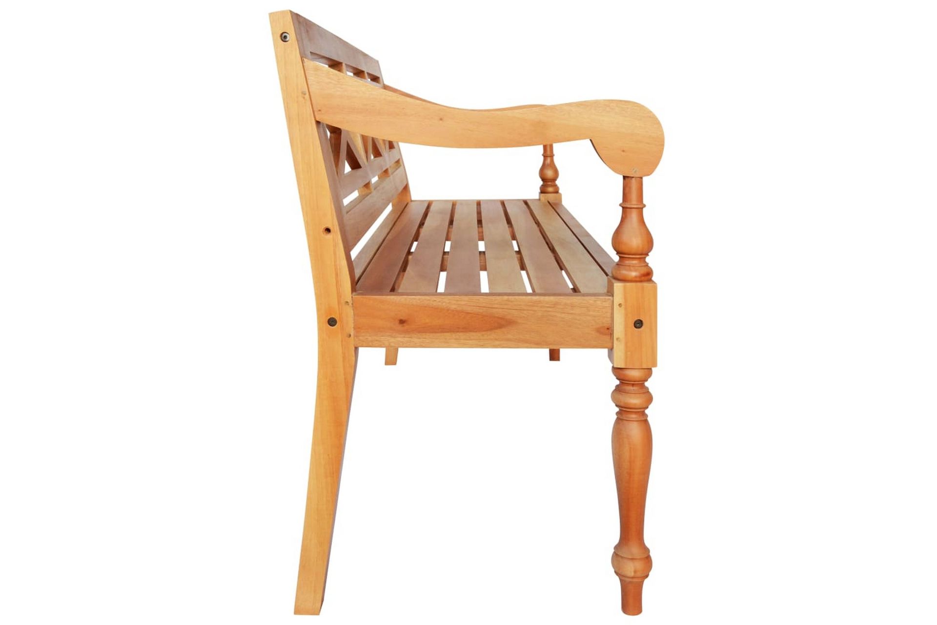 Batavia-benk 123 cm heltre mahogni lysebrun - Brun - Møbler - Stoler & lenestoler - Benk - Benk med ryggstøtte