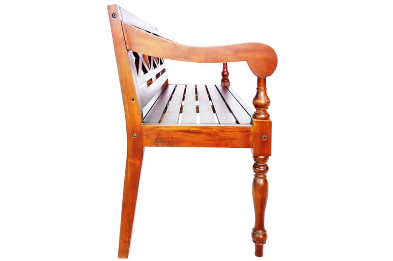 Batavia-benk 123 cm heltre mahogni mørkebrun - Brun - Møbler - Stoler & lenestoler - Benk - Benk med ryggstøtte