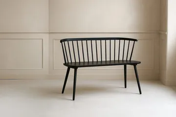 Sofabenk Bobby 120 cm i tre - Svart - Møbler - Stoler & lenestoler - Benk - Benk med ryggstøtte