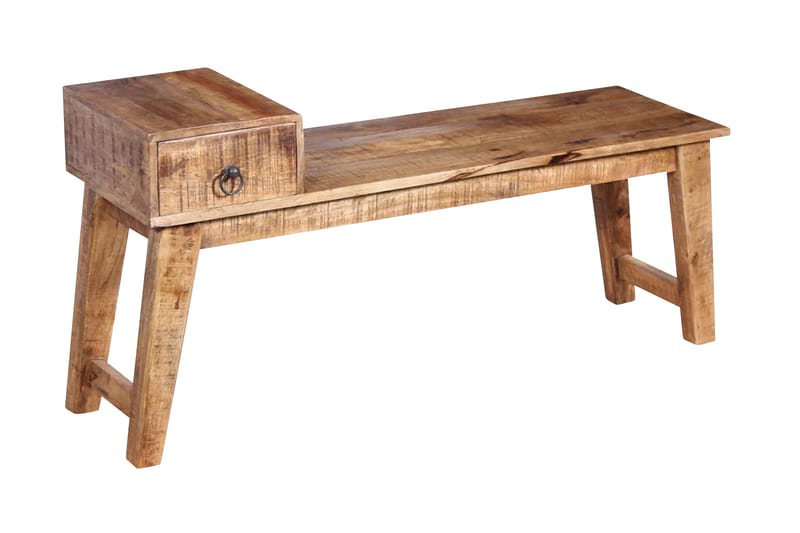 Benk med Skuff Solid Mango Tre 120x36x60 cm - Mangotre - Møbler - Stoler & lenestoler - Benk - Entrebenk - Entrebenk med oppbevaring