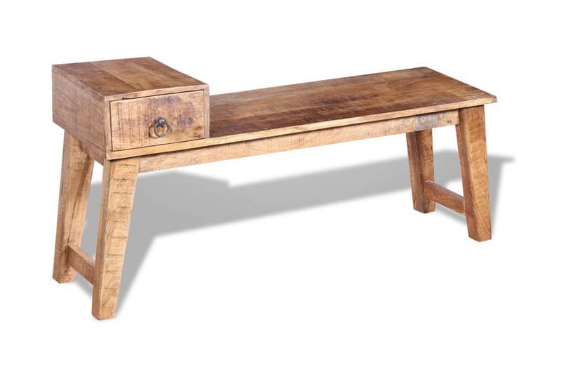 Benk med Skuff Solid Mango Tre 120x36x60 cm - Mangotre - Møbler - Stoler & lenestoler - Benk - Entrebenk - Entrebenk med oppbevaring