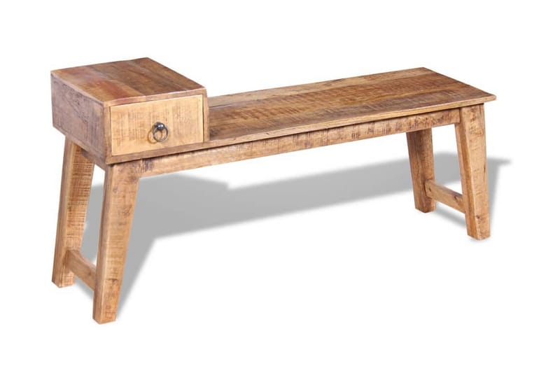 Benk med Skuff Solid Mango Tre 120x36x60 cm - Mangotre - Møbler - Stoler & lenestoler - Benk - Entrebenk - Entrebenk med oppbevaring