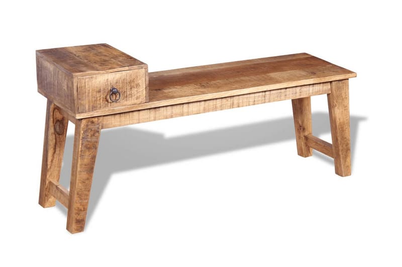 Benk med Skuff Solid Mango Tre 120x36x60 cm - Mangotre - Møbler - Stoler & lenestoler - Benk - Entrebenk - Entrebenk med oppbevaring