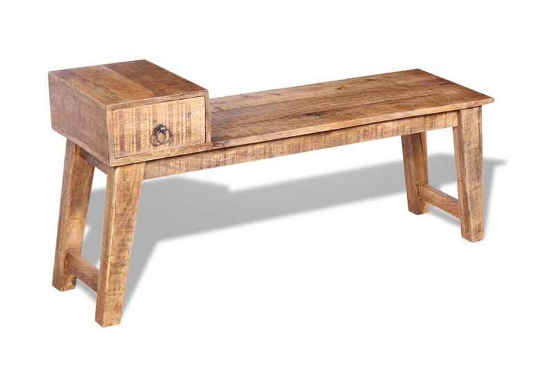 Benk med Skuff Solid Mango Tre 120x36x60 cm - Mangotre - Møbler - Stoler & lenestoler - Benk - Entrebenk - Entrebenk med oppbevaring